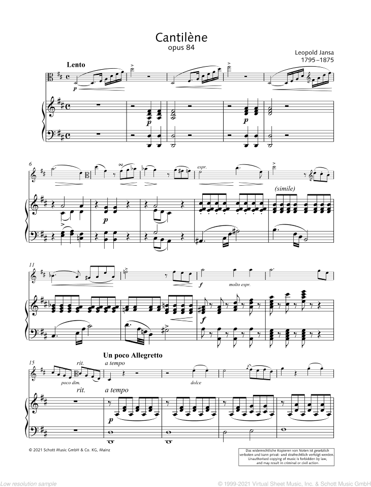 Cantilene, Op. 84