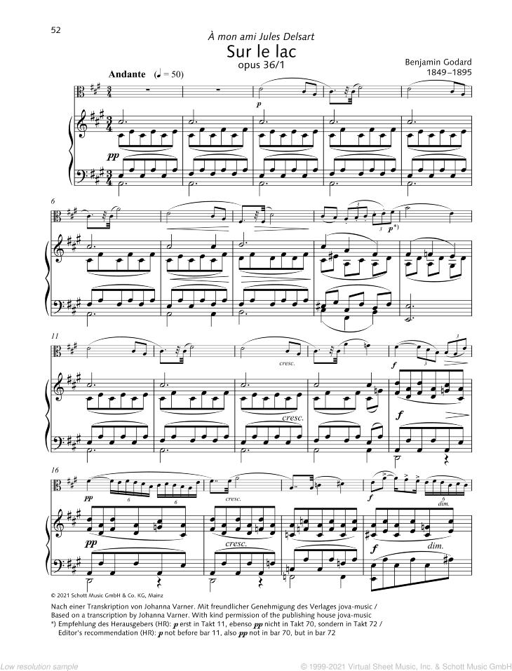 Sur le lac, Op. 36, No. 1