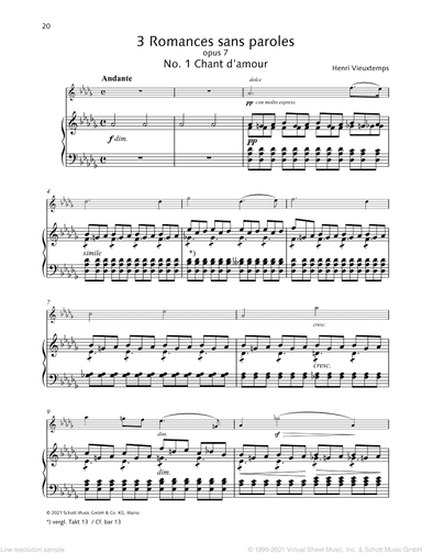 Chant d'amour, Op. 7, No. 1