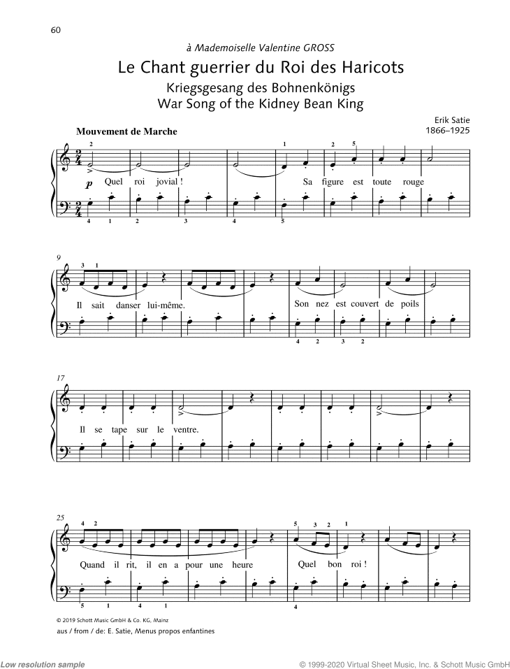 Le Chant guerrier du Roi des Haricots, War Song of the Kidney Bean King