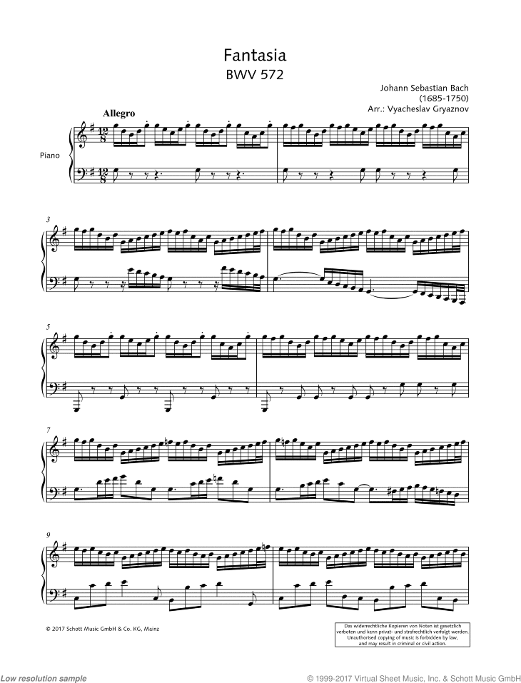 Fantasia, BWV 572