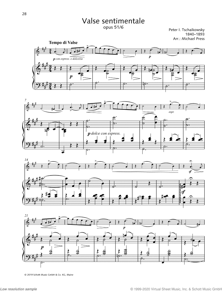 Valse sentimentale, Op. 51 No. 6