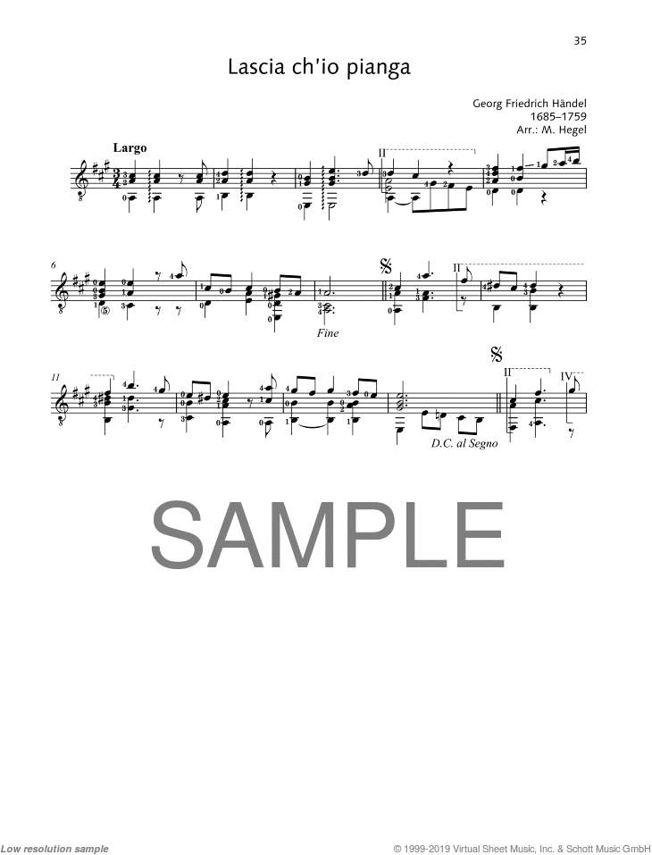 Lascia chi'io pianga, from: Rinaldo, HWV 7