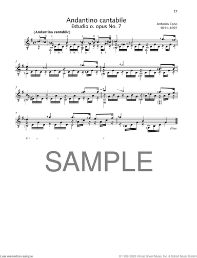 Andantino cantabile, Estudio o.op. Nr. 7