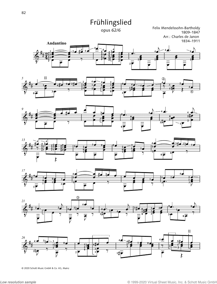 Fruhlingslied, Op. 62/6