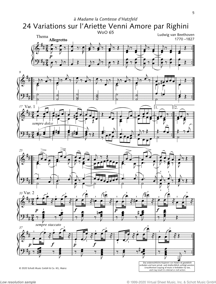 24 Variations sur l'Ariette Venni Amore par Righini