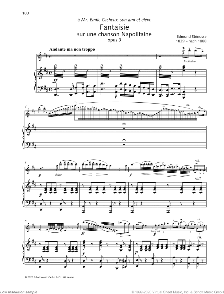 Fantaisie sur une chanson Napolitaine, Op. 3