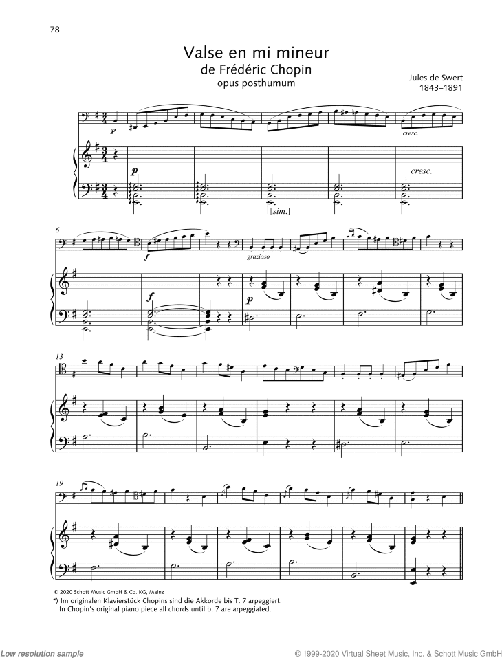Valse en mi mineur de Frederic Chopin