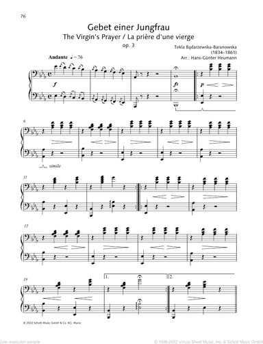 The Virgin's Prayer, op. 3