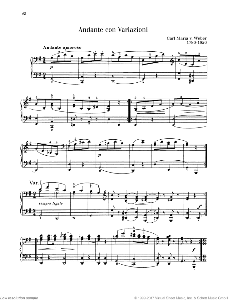 Andante con Variazioni in G major