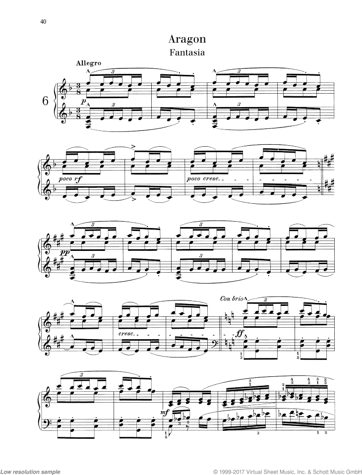 Aragon, Fantasia F major, Op. 47, No. 6