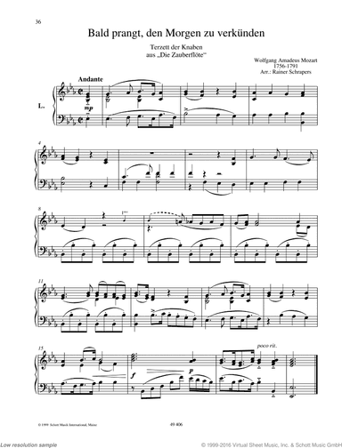 Bald prangt, den Morgen zu verkunden, from &quot;The Magic Flute&quot;