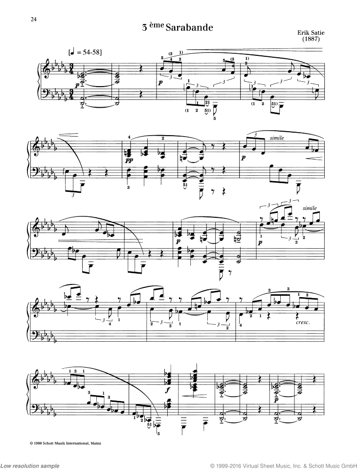 3eme Sarabande, from: Trois Sarabandes