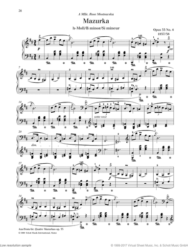 Mazurka in B minor, Op. 33 No. 4
