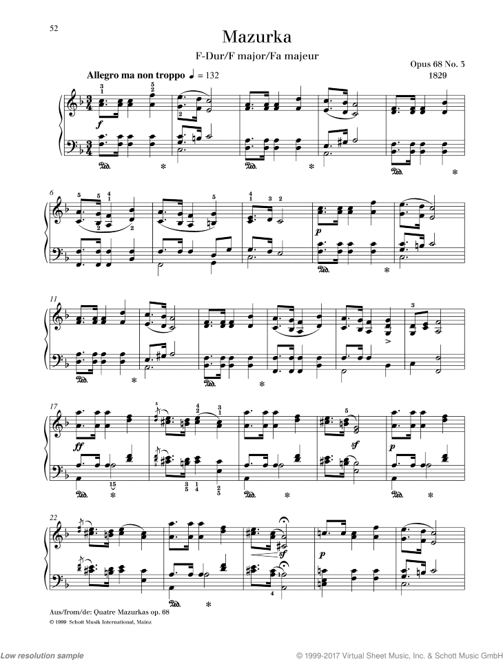 Mazurka in F major, Op. 68 No. 3
