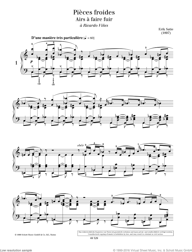 Air a faire fuir No. 1, from: Pi&egrave;ces froides