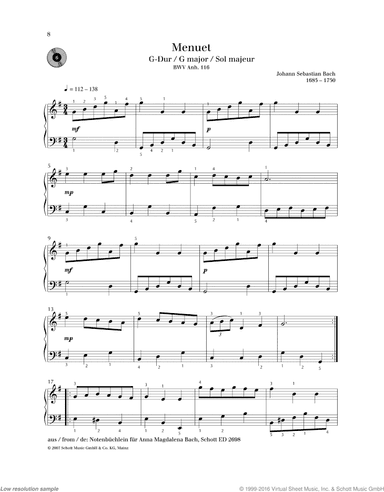 Minuet in G major, BWV Anh. 116