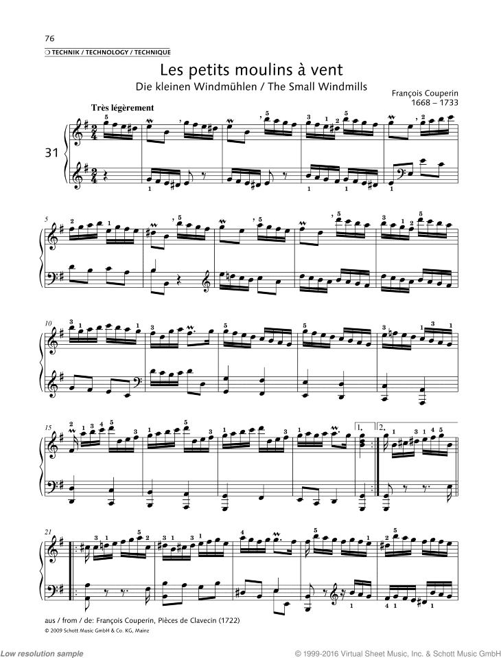 The Small Windmills, from Pi&egrave;ces de Clavecin