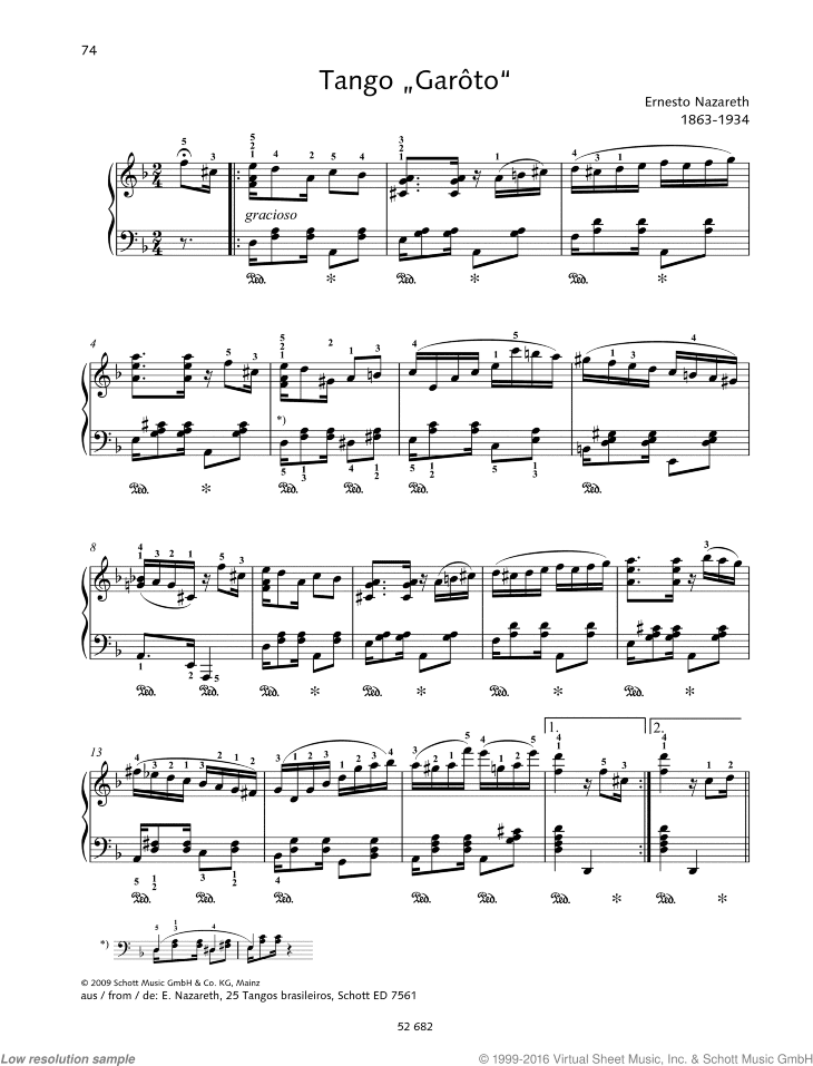 Tango "GarA'to", from 25 Tangos brasileiros