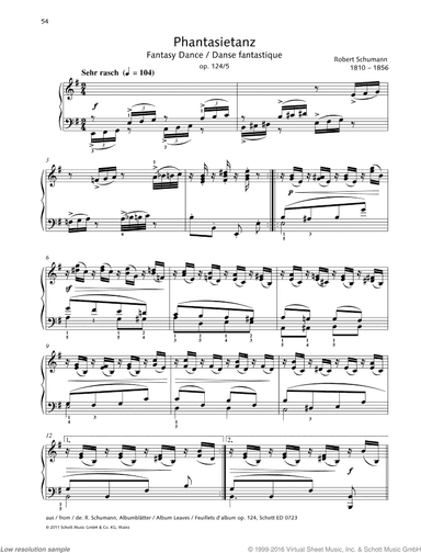 Fantasy Dance, from Album Leaves, Op. 124
