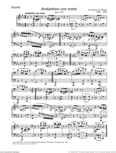Andantino con moto, from: Six Pieces, Op. 10 No. 2