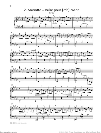 Mariotte, Valse de Marie, S 212a, LW A82
