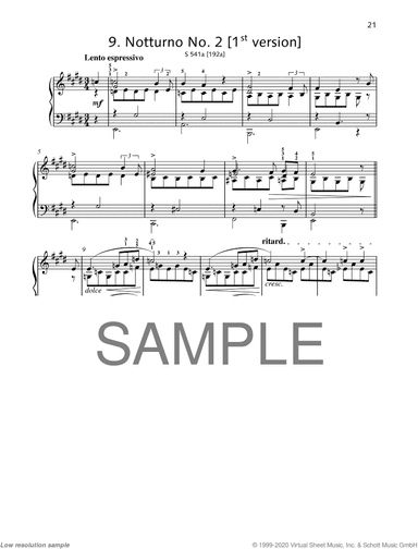 Notturno in E major, 1st version, S 541a [192a]