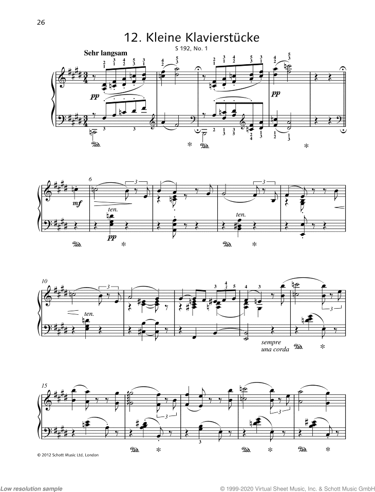 Piano Piece in E major, S 192, LW A233, No. 1