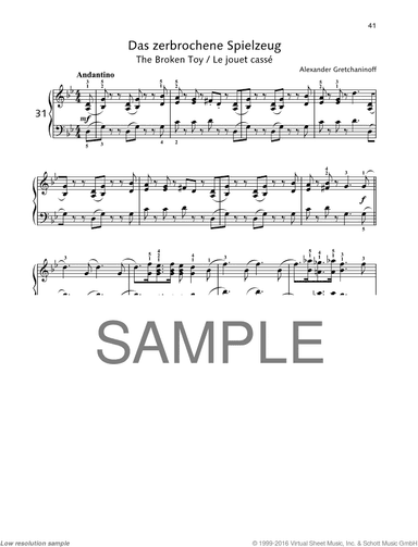 The Broken Toy, from A Child's Day, Op. 109