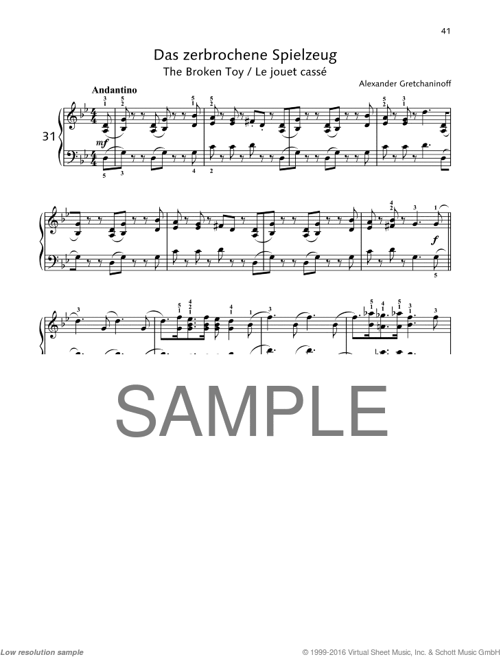 The Broken Toy, from A Child's Day, Op. 109