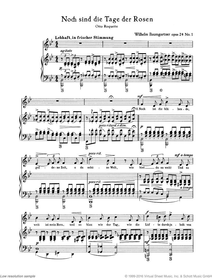Noch sind die Tage der Rosen in B-flat major, Op. 24/1
