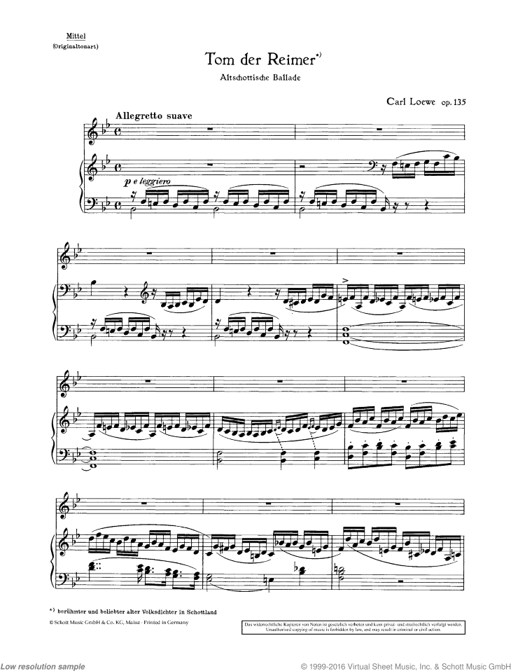 Tom der Reimer, Op. 135a