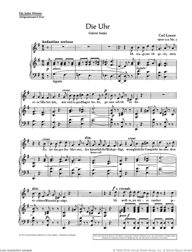 Die Uhr, Op. 123/3, G major