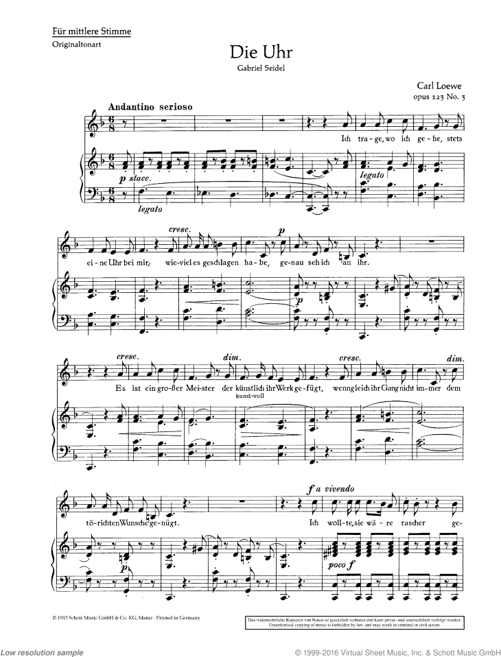 Die Uhr, Op. 123/3, F major