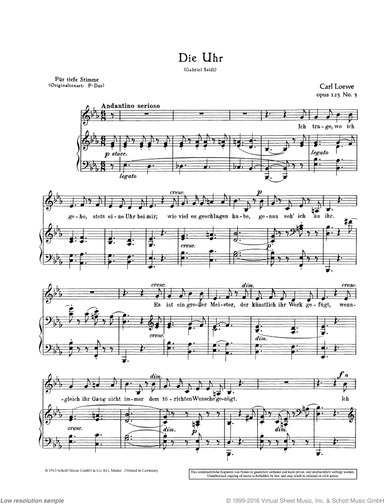 Die Uhr, Op. 123/3, E-flat major