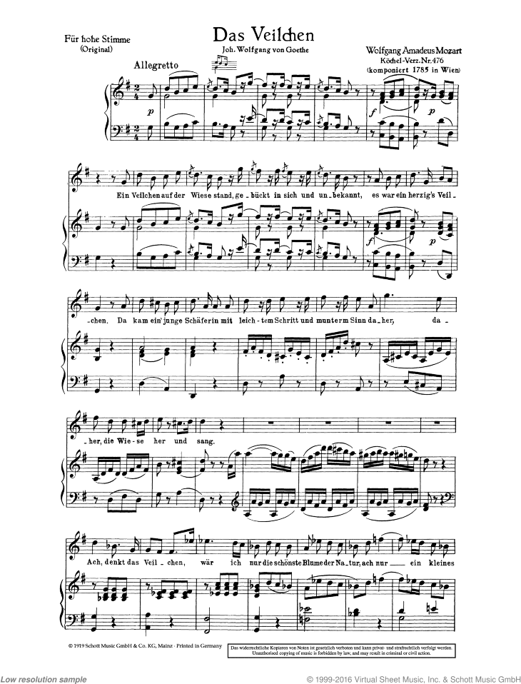 Das Veilchen, K. 476