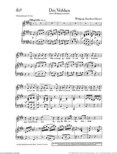 Das Veilchen, K. 476