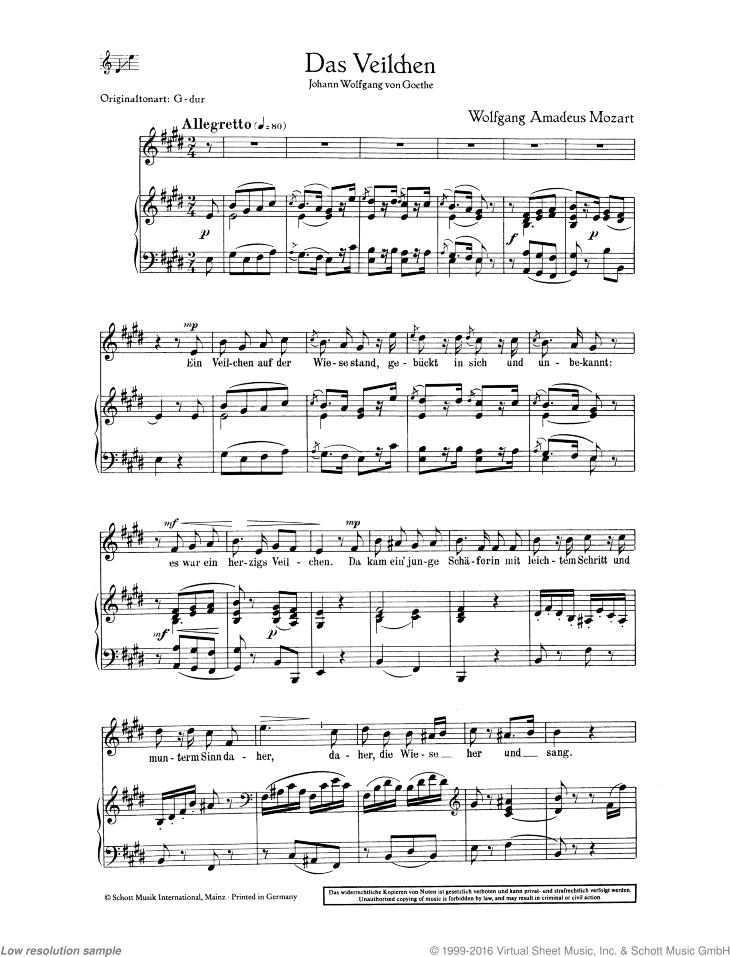 Das Veilchen, K. 476