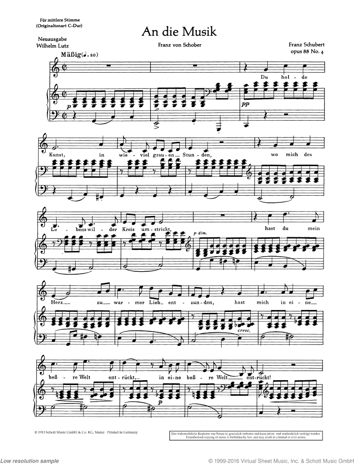 An die Musik, Op. 88/4 D 547 / Die Allmacht, Op. 79/2 D 852