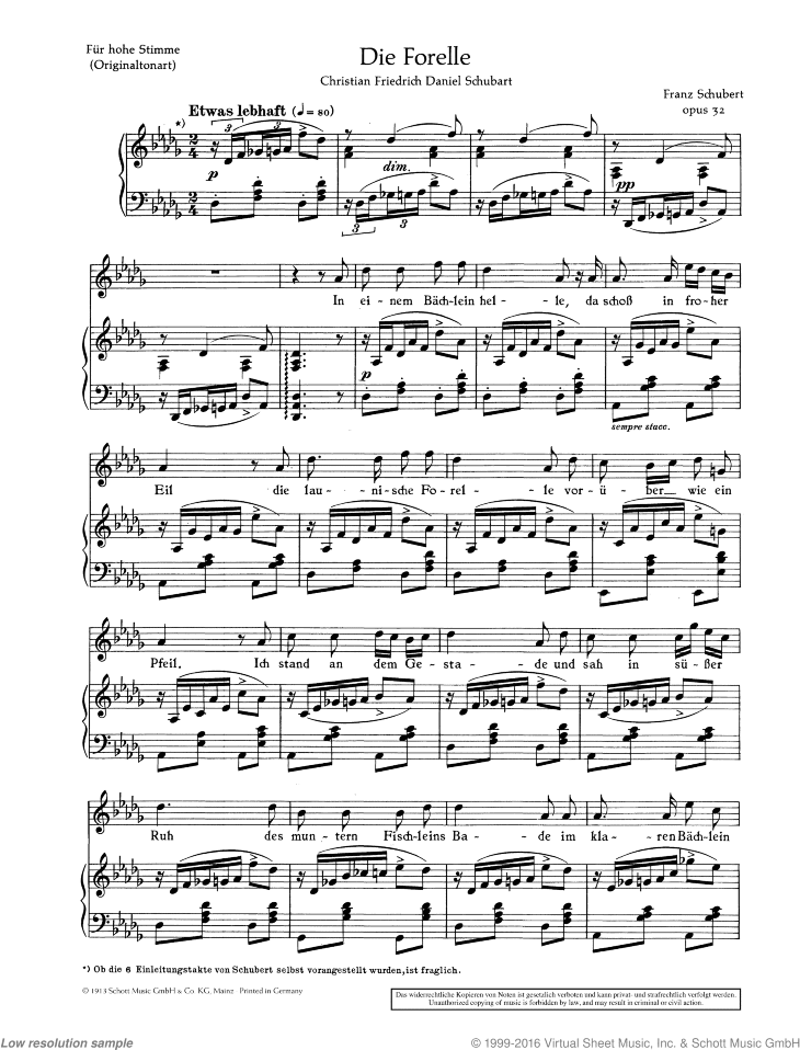 Die Forelle, Op. 32 D 550