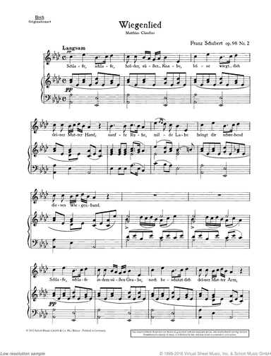 Wiegenlied, Op. 98/2 D 498 / Du bist die Ruh, Op. 59/3 D 776
