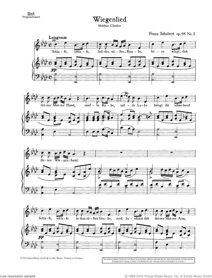 Wiegenlied, Op. 98/2 D 498 / Du bist die Ruh, Op. 59/3 D 776