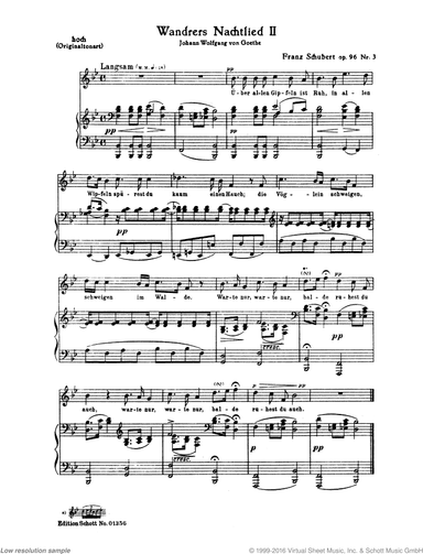 Wandrers Nachtlied II, Op. 96/3 D 224 / Der Wanderer, Op. 4/1 D 493
