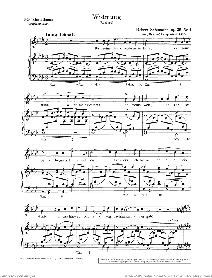Widmung, Op. 25/1 / Du bist wie eine Blume, Op. 25/24