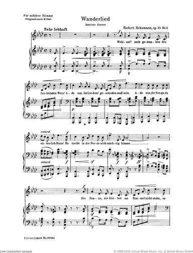 Wanderlied, Op. 35/3, E major