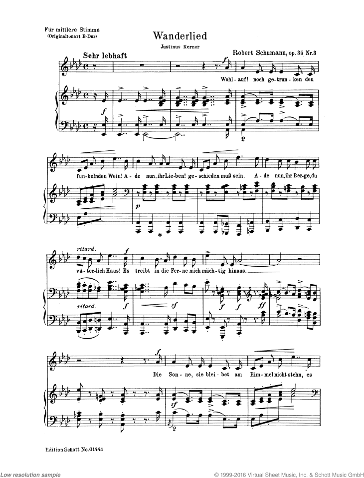 Wanderlied, Op. 35/3, E major