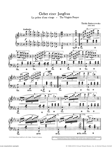 The Virgin's Prayer in E-flat major