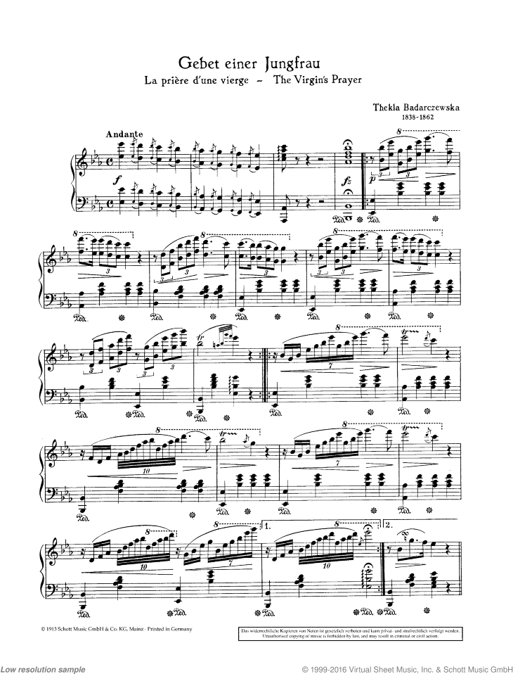 The Virgin's Prayer in E-flat major