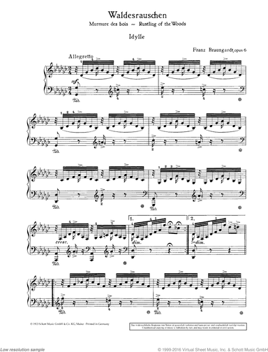 Waldesrauschen, Op. 6, G-flat major