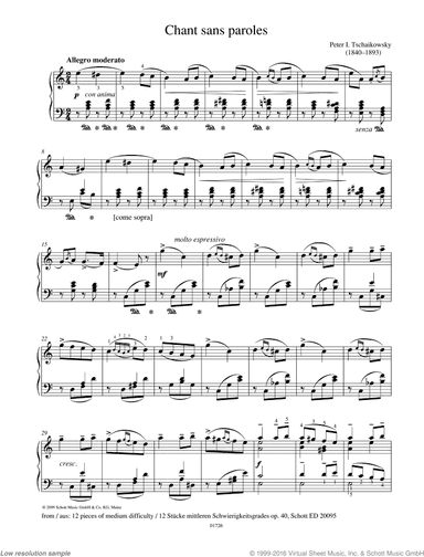 Chant sans paroles, Op. 40/6
